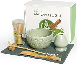 GUDELAK 7 Stück Matcha Set Grün, Keramik Macha