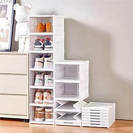 GUDEMAY Schuhboxen Stapelbar - Schuh Organizer aus 