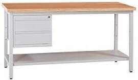 Gürkan Werkbank lichtgrau 2 Schubladen 120,0 x