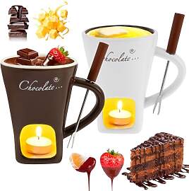 Guniata 2 Stück Schokofondue Tasse,Schokoladen