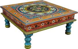 GURU SHOP Bemalter Kleiner Tisch, Minitisch,