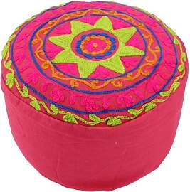 GURU SHOP Besticktes Meditationskissen mit