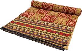 GURU SHOP Blockdruck Tagesdecke, Bett &