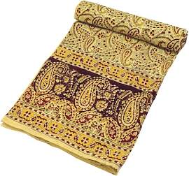 GURU SHOP Blockdruck Tagesdecke, Bett &