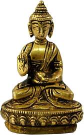 GURU SHOP Buddha Statue aus Messing Amoghasiddhi