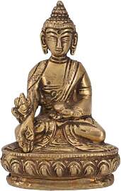 GURU SHOP Buddha Statue aus Messing Medizin Buddha 
