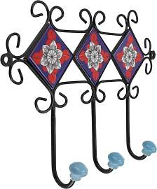 GURU SHOP Dreier Garderoben Haken, Boho Wandhaken