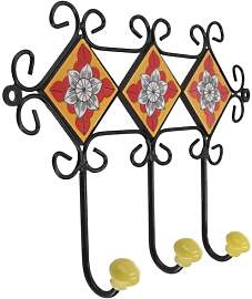 GURU SHOP Dreier Garderoben Haken, Boho Wandhaken