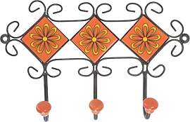 GURU SHOP Dreier Garderoben Haken, Boho Wandhaken