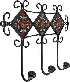 GURU SHOP Dreier Garderoben Haken, Boho Wandhaken