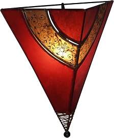 GURU SHOP Henna Lampe, Leder Wandlampe/Wandleuchte 
