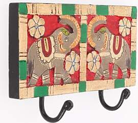 GURU SHOP Indische Vintage Hakenleiste, Garderobe, 