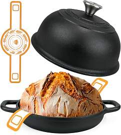 Gusseisen Topf Brot Backen,4,7L Bräter Schmortopf 