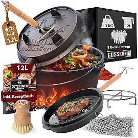 GUSSKÖNIG Dutch Oven Set–Eingebrannter Dutch