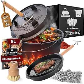 GUSSKÖNIG Dutch Oven Set–Eingebrannter Dutch