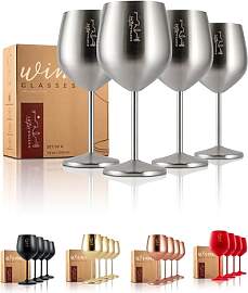 Gusto Nostro Weinglas mit Stiel aus Edelstahl -