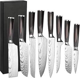 Gustrug Messerset 8-tlg Küchenmesser Set aus