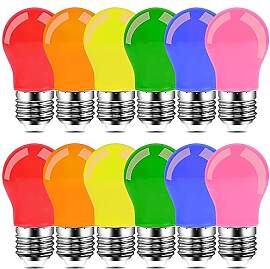 GVOREE 12er Pack Farbig Leuchtmittel E27 2W LED