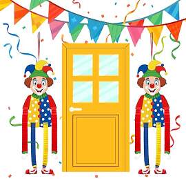 GWAWG Clown Banner Karneval 2 Stück, Bunte Clown