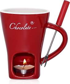 Gwezmxs Keramik Schokofondue Tasse Set mit Mit