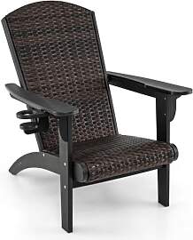 GYMAX Adirondack Stuhl wetterfest, Gartenstuhl mit 
