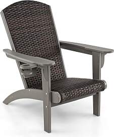GYMAX Adirondack Stuhl wetterfest, Gartenstuhl mit 