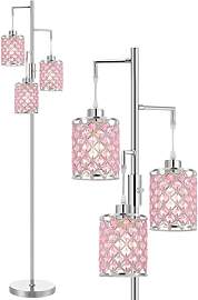 GyroVu Kristall Stehlampe Rosa, 3 flammige Floor