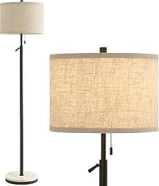 GyroVu Stehlampe Wohnzimmer Schwarz Marmorsockel