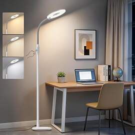 GyroVu Stehlampe Wohnzimmer Weiß, 176cm Led