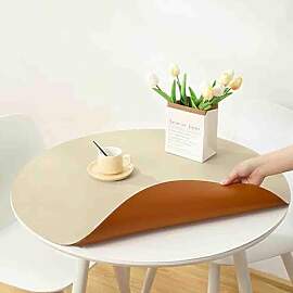 GYYFQH Tischdecke Kunstleder Rund，Tischmatte