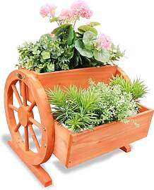 Habau 691 Blumenkasten mit Wagenrad, 44 x 42 x 40
