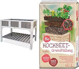Habau Klara Hochbeet, weiß/grau & Universal
