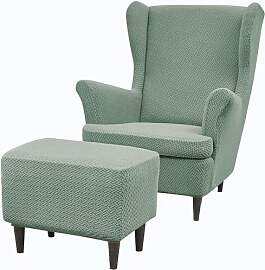 HACLEN Ohrensessel Bezug mit Ottoman Bezug,