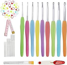 HäKelnadeln Set, 9 StüCk Aluminium Stricknadeln