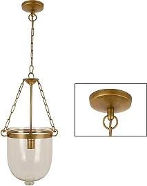Hängelampe Bell Jar Antik Messing