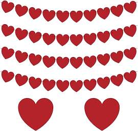 Hängend Herz Banner, 4 Stück Valentinstag Deko