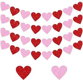 Hängend Herz Banner, 4 Stück Valentinstag Deko