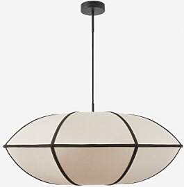 Hängende Deckenlampe Aus Leinen Patraix Schwarz