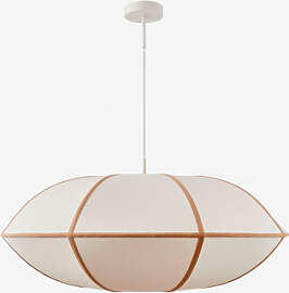 Hängende Deckenlampe Aus Leinen Patraix Weiss