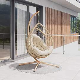 Hängesessel Lime Beige Carbonstahl