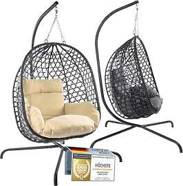 Hängesessel mit Gestell; Hängekorb Sessel;