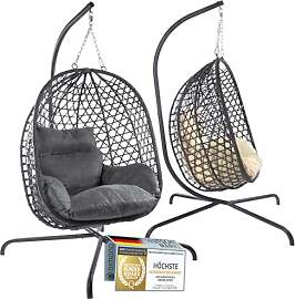 Hängesessel mit Gestell; Hängekorb Sessel;