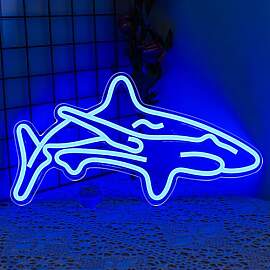 Hai Led Leuchtreklame für Schlafzimmer Blaue