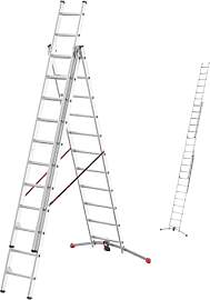 Hailo Leiter 3x11 Sprossen, 3-teilige