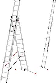 Hailo Master S120 Pro Mehrzweckleiter - 3-teilige, 