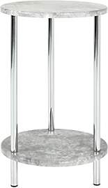 HAKU Beistelltisch rund betonoptik Chrom MDF