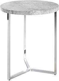HAKU Beistelltisch rund betonoptik Chrom MDF