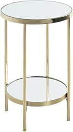 HAKU Beistelltisch rund vermessingt Metall Füße