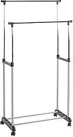 HAKU Rollgarderobe alu, chrom, schwarz,