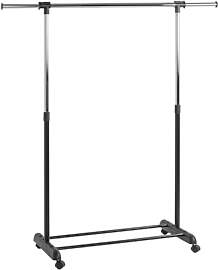 HAKU Rollgarderobe Chrom, schwarz, Kunststoff,